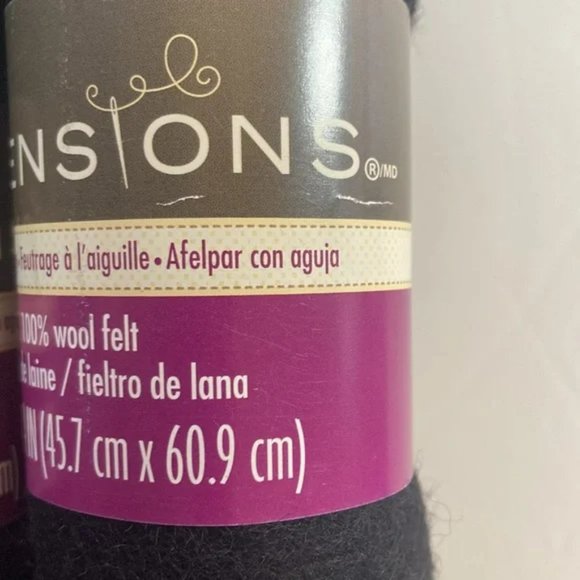 12 Dimensions FeltWorks 100% Wool Felt Needle Felting Crafts Black 18"x24" - Picture 10 of 12